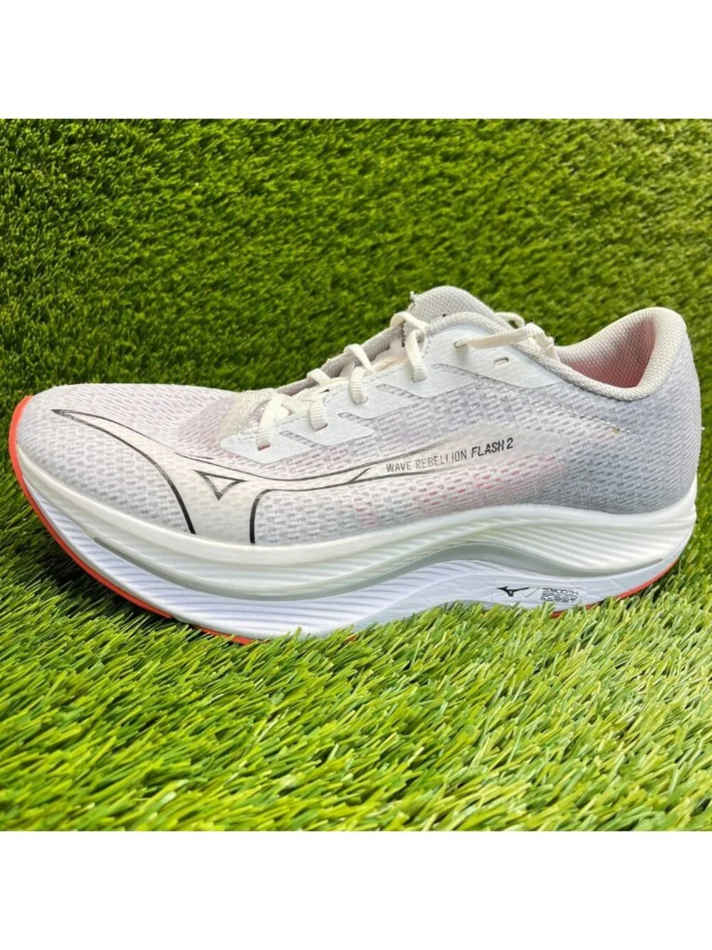 Mizuno Wave Rebellion Flash 2 Mens Size 10.5 White Gray Running Shoes Sneakers_3